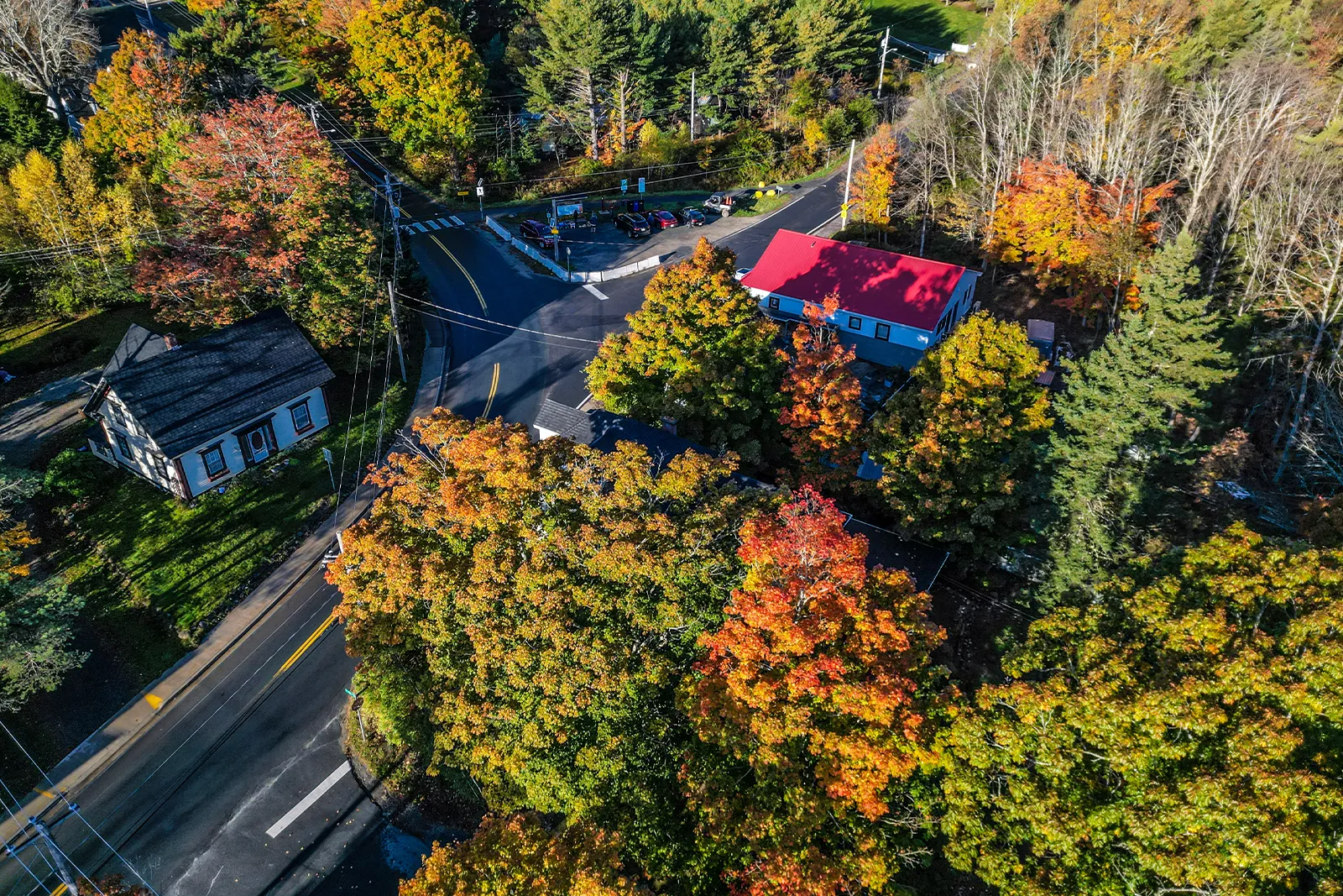 Aerial view of the trail and harbour